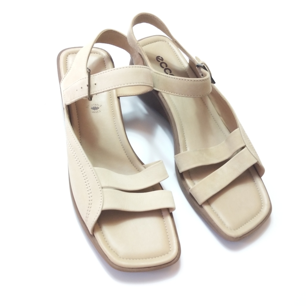 Ecco vegetable tanned leather slingback sandals